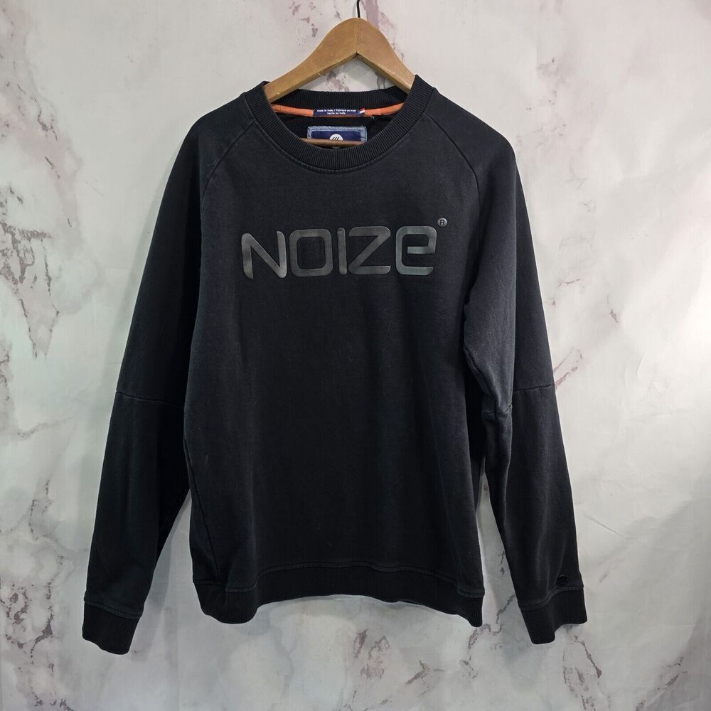 Noize Amstrdm Sweatshirt Mens Medium Black Crew Drop Shoulder Vegan Cruelty Free